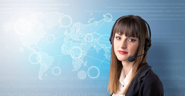 Female telemarketer — Stock Photo, Image