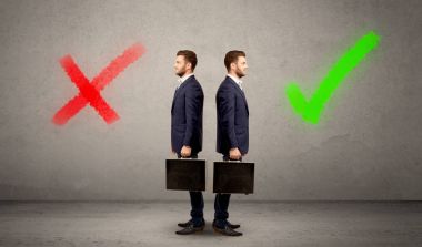 İki seçenek ile işadamı