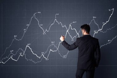 İşadamı grafik ile
