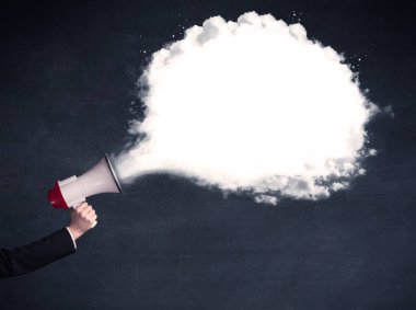 Düz mesaj bulutla megafon