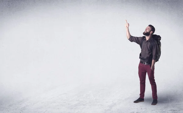 Young man with a backpack — Stock Photo, Image