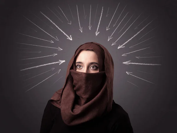 Müslüman kadının niqab giyiyor — Stok fotoğraf