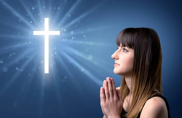 Praying girl — Stock Photo, Image