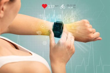 Döngüsü ve smartwatch kavramı.