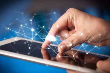 Tablet bulut kavramı ile dokunmadan parmak