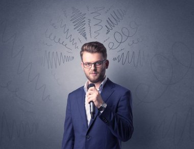 İşadamı holding mikrofon