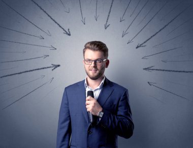 İşadamı holding mikrofon