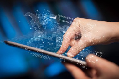 Tablet grafiklerle dokunmadan parmak