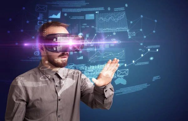 Zakenman met VR-bril — Stockfoto