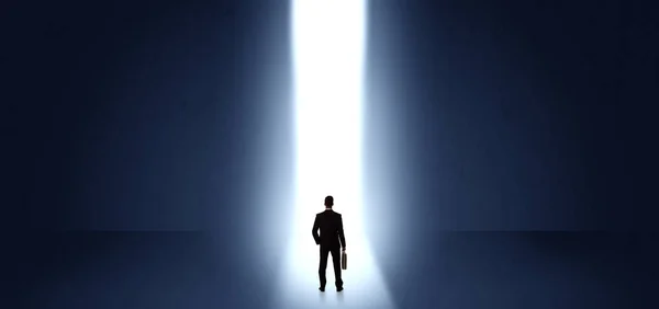 Businessman seeing the light at the end of something — Stock Photo, Image