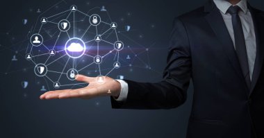 Ağ bağlantı kavramı koyu duvar kağıdı ile