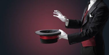 İllüzyonist el çağırıyor bir şey hatırlatmak için