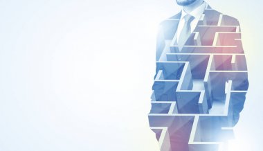 Ayakta ve labirent ile düşünme işadamı