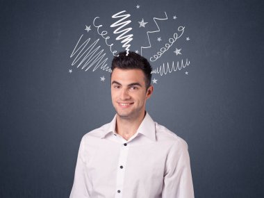 İşadamı karalamalar ile