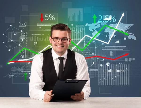 Businessman sitting at a desk