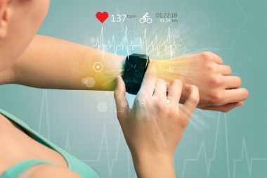 Döngüsü ve smartwatch kavramı.