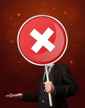 Tutan işadamı x işareti 