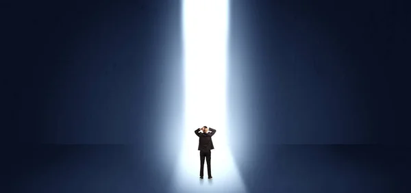 Businessman seeing the light at the end of something — Stock Photo, Image