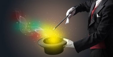 İllüzyonist el hüner değnek ile yapma