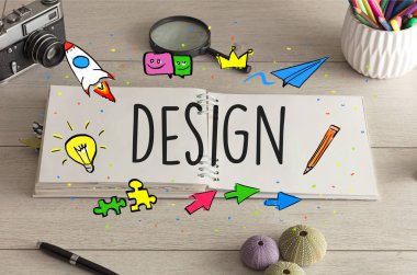 Yerdeki defter ve ofis aletleri