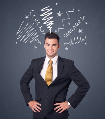 İşadamı karalamalar ile 