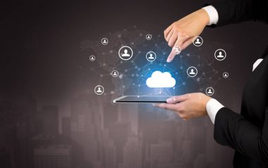 Bulut ve bağlantı kavramı bir Tablet