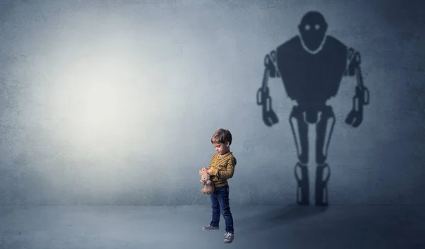 Robotman ombra di un bambino carino — Foto Stock