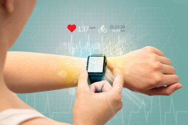 Döngüsü ve smartwatch kavramı.