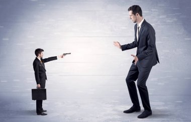 Dev işadamı çekim küçük iş adamı