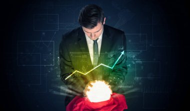 İşadamı ile bir büyü borsa geleceği tahmin