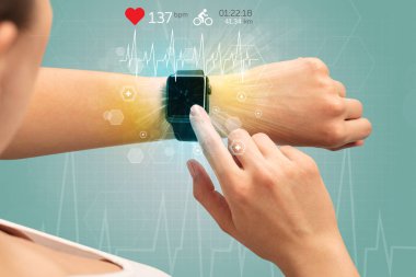 Döngüsü ve smartwatch kavramı.