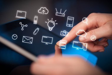 Tablet simgelerle dokunmadan parmak