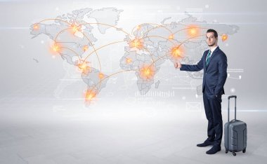 İş gezisi harita ile olacak iş adamı