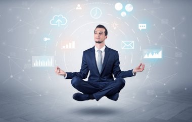 Veri dolaşımı kavramı ile işadamı havalanır