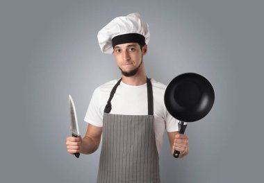 Cook mutfak aletleri ve boş duvar kağıdı