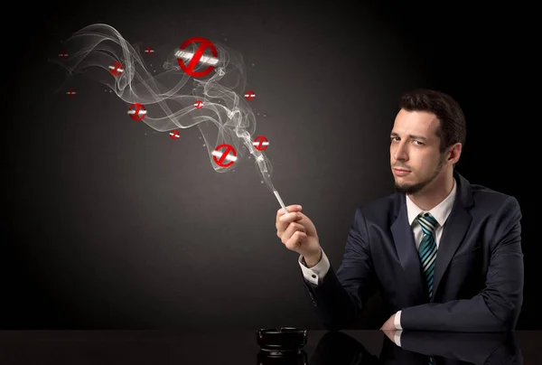 Businessman smoking concept — Stock Photo, Image