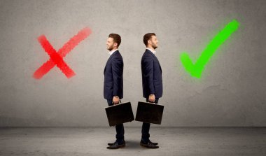 İki seçenek ile işadamı