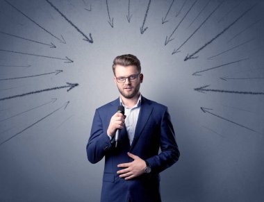 İşadamı holding mikrofon