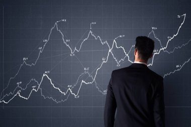 İşadamı grafik ile