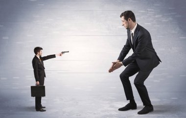 Dev işadamı çekim küçük iş adamı