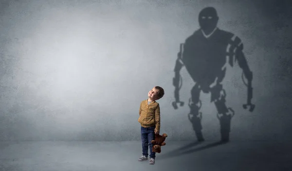 Robotman ombra di un bambino carino — Foto Stock