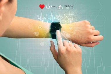 Döngüsü ve smartwatch kavramı.