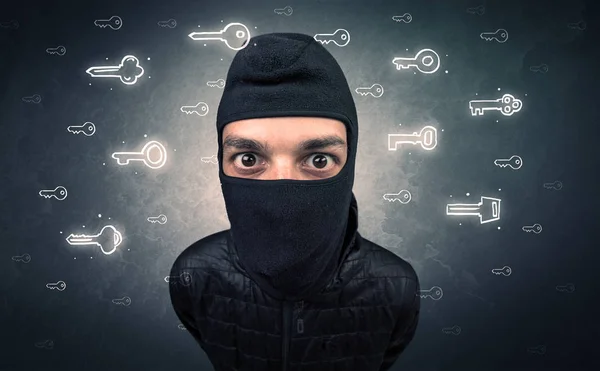 Burglar holding tool. — Stock Photo, Image