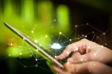 Tablet bulut kavramı ile dokunmadan parmak