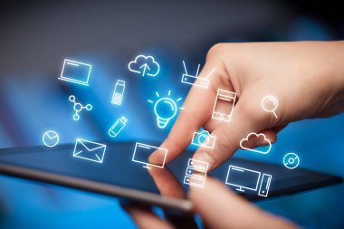 Tablet simgelerle dokunmadan parmak