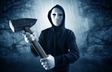 Terk edilmiş mezarlık kavram agresif avcı