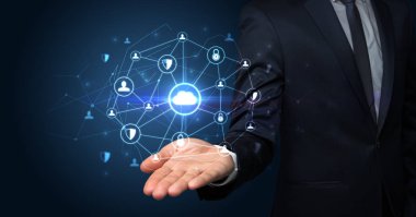 Ağ bağlantı kavramı koyu duvar kağıdı ile