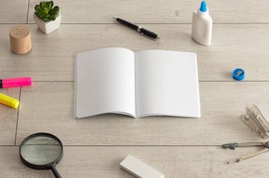 Defter ile office araçları katta