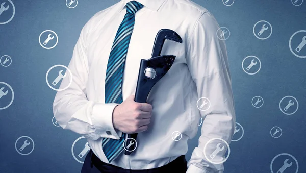 Businessman standing and thinking — Stock Photo, Image