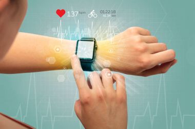 Döngüsü ve smartwatch kavramı.